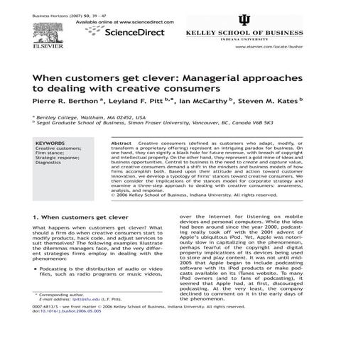 When customers get clever: Managerial approaches to dealing with creative con...