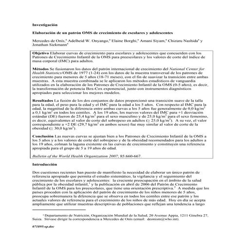 2007 elaboración de un patrón oms de crecimiento de escolares y adolescentes.  bwho (espanol)