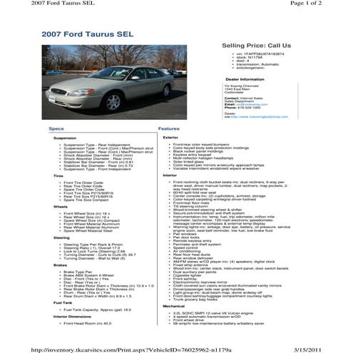 2007 ford taurus sel