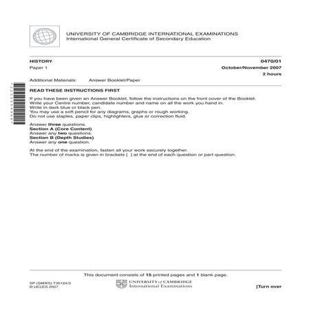 History paper 2 2009 | PDF