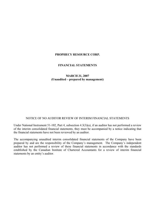 2007 Q2 interim financial statements