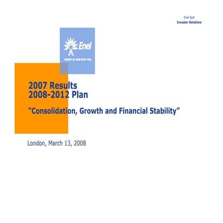 2007 Results And 2008 2012 Business Plan