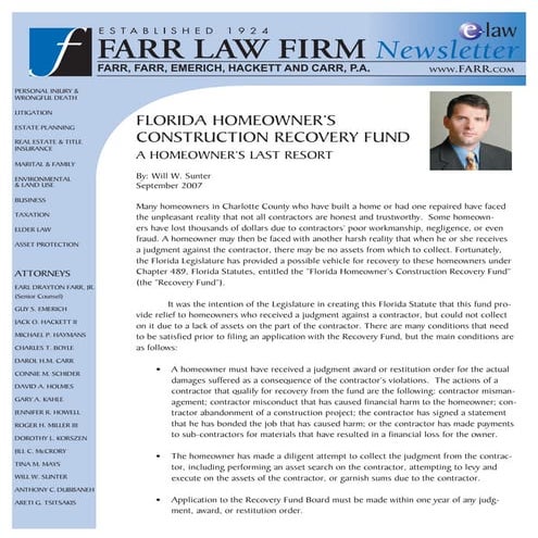 Florida Homeowner\'s Construction Recovery Fund - A Homeowner\'s Last ...