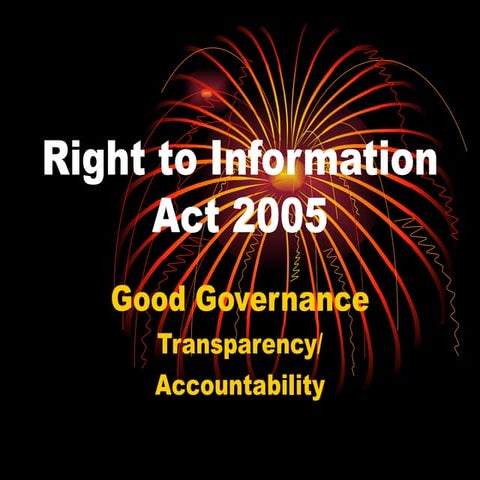 Right to Information Legislation in India