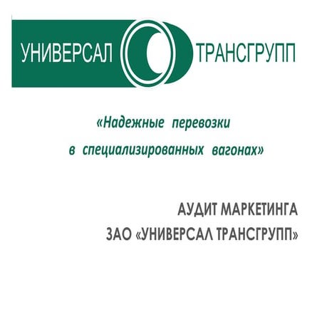 Аудит маркетинга УТГ 2008