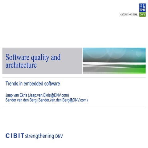 2008-10-09 - Bits and Chips Conference - Embedded Systemen Architecture patterns