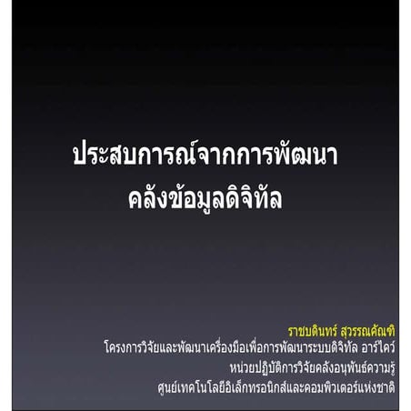 Experiences from Digital Archive Development