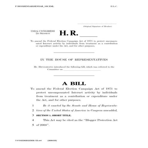 Blogger Protection Act of 2008