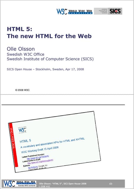 HTML5: The New html for the web