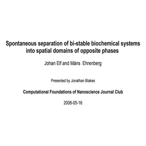 20080516 Spontaneous separation of bi-stable biochemical systems