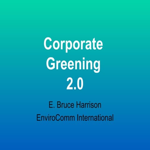 Corporate Greening 2.0