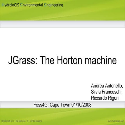 JGrass: the Horton machine (FOSS4G2008)