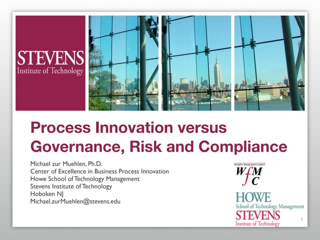 Process Innovation vs. Governance, Risk and Compliance