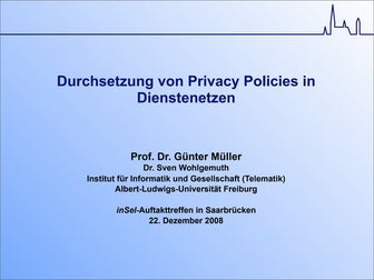 Durchsetzung von Privacy Policies in Dienstenetzen