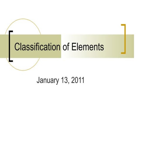 classification of elements