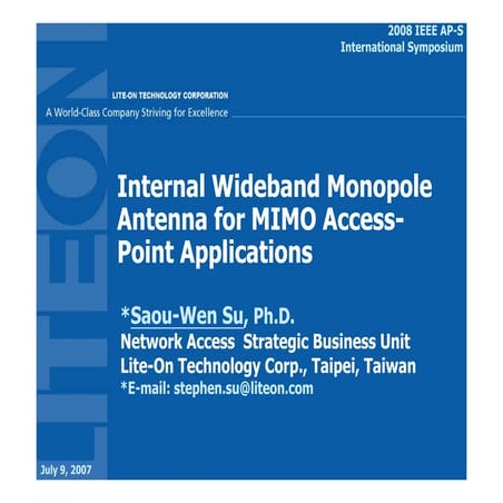 2008 IEEE AP-S-Internal Wideband Monopole Antenna For MIMO Access-Point Appli...