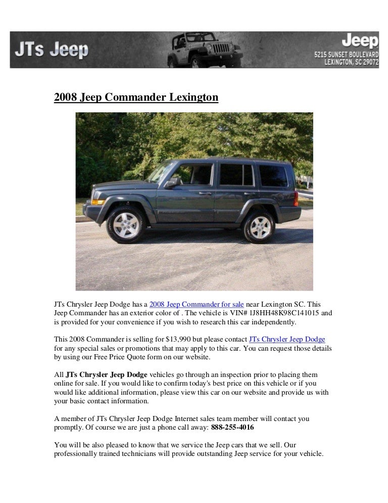 2008 jeep commander lexington