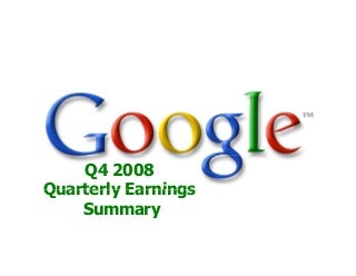 Google 2008 Q4 earnings