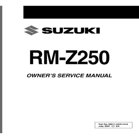 2004 RMZ 250 SERVICE MANUAL PDF visual data 7
