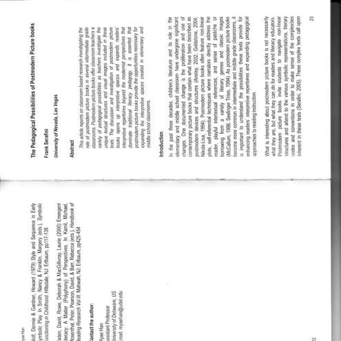 2008 the pedagogical possibilities for postmodern picture books serafini