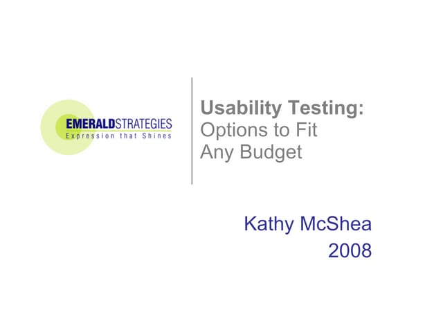 Usability Testing Options