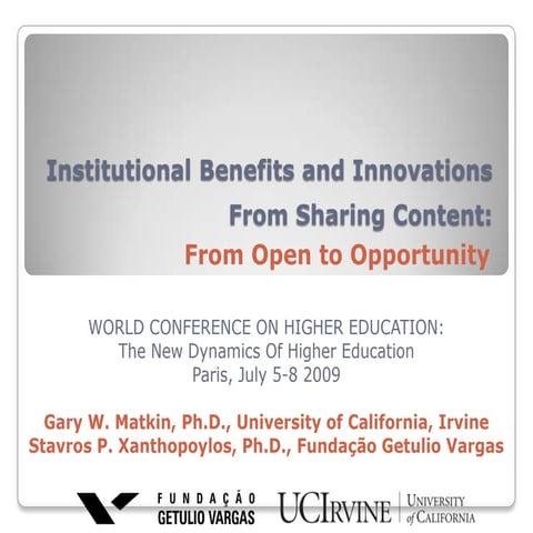 Leadership In Higher Education by Gary Matkin, UCI | PPTX