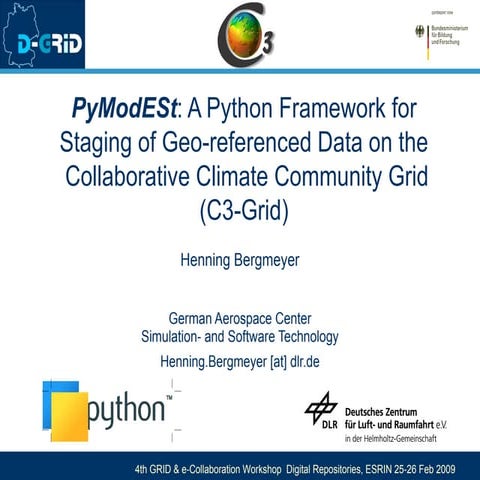 PyModESt: A Python Framework for Staging of Geo-referenced Data on the Coll...