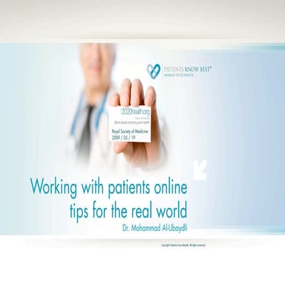 Working with patients online: tips for the real world
