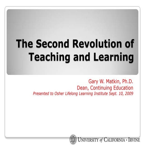 Leadership In Higher Education by Gary Matkin, UCI | PPTX