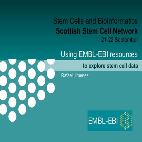 Using EMBL-EBI resources to explore stem cell data