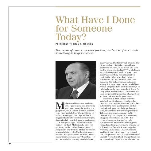 What Have I Done For Someone Today By Thomas S Monson Pdf