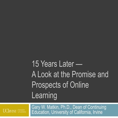 The  Promise and Prospects of Online Learning
