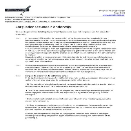 2009 11 10 Wg Brug Ba So Tekst Zorgkader So