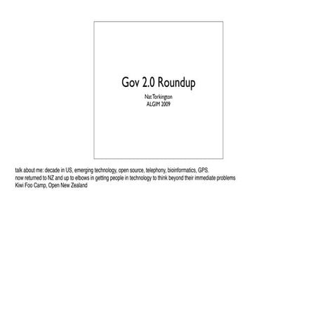 ALGIM 2009: Gov 2.0