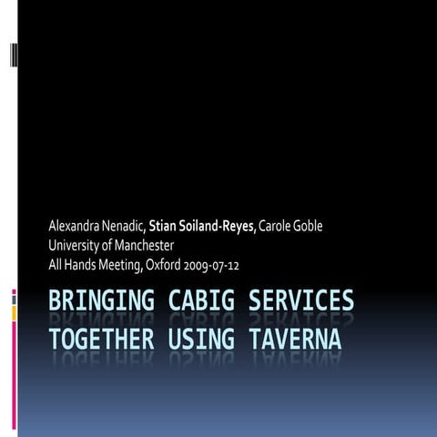 Bringing caBIG services together using Taverna