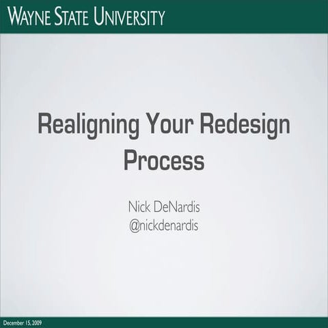 Realigning your Web Redesign Process