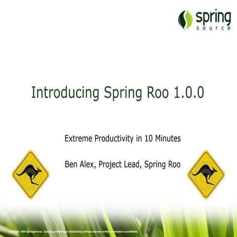 Introduction To Spring Roo 1.0.0