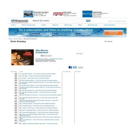 2009   Elvis Presley   50s Movie Collection