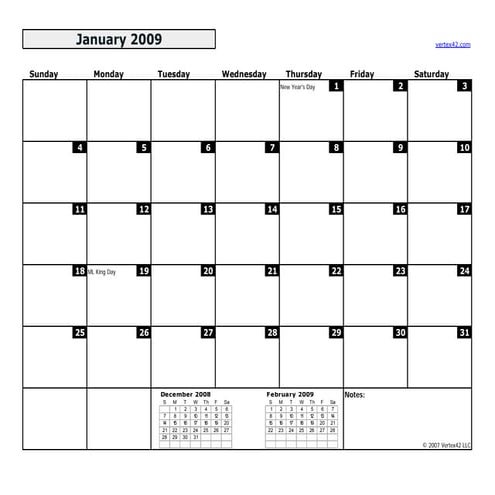 2009 Monthly Calendar Bw Landscape | PPT