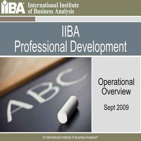IIBA PD Structure and Goals