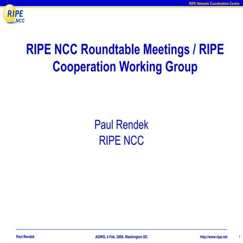RIPE Cooperation Working Group