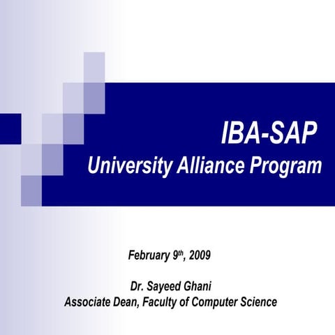 IBA-SAP University Alliance Program-Feb-2009