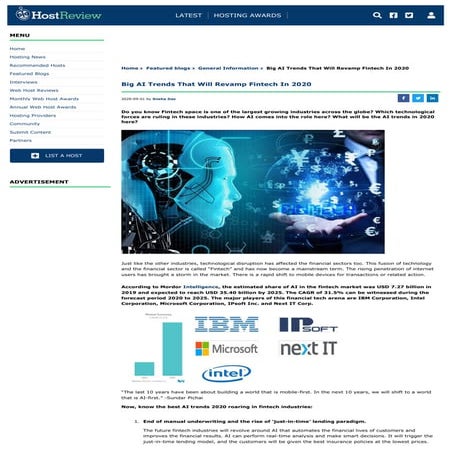 Big AI Trends That Will Revamp Fintech In 2020