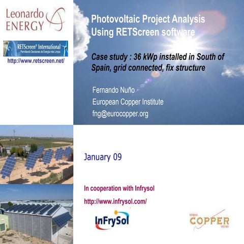 Photovoltaic Project Analysis Using RETScreen software