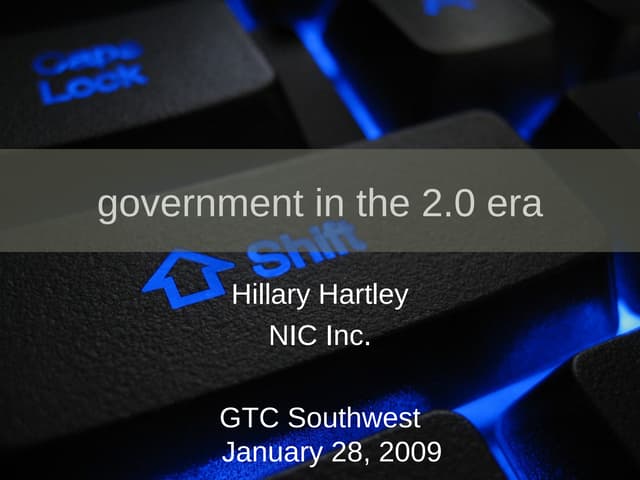 Transformational eGov - GTC SW 2009
