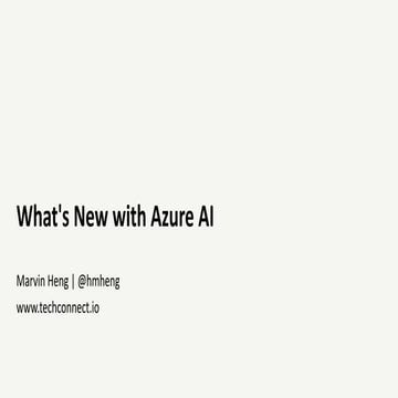 What's New With Azure AI