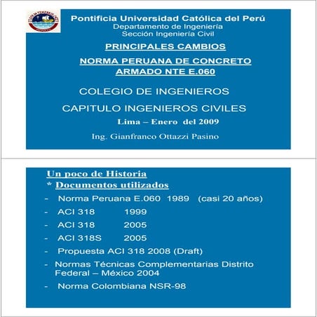 CAMBIOS EN LA NTE E.060 CONCRETO ARMADO - PERU