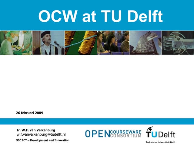 TU Delft OpenCourseWare presentation