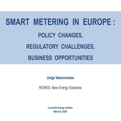 Smart metering in Europe