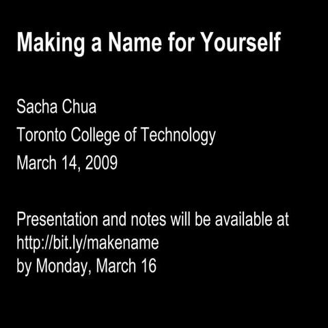 Making A Name For Yourself